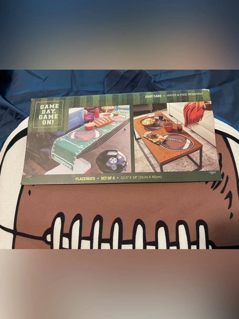 Game Day Football Placemat Set - Brown -